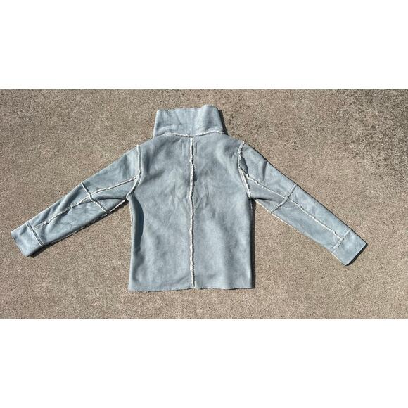 Dylan Jacket Women Size XS Light Blue Fur Lined Collared Long Sleeve Snap Button - Picture 5 of 5
